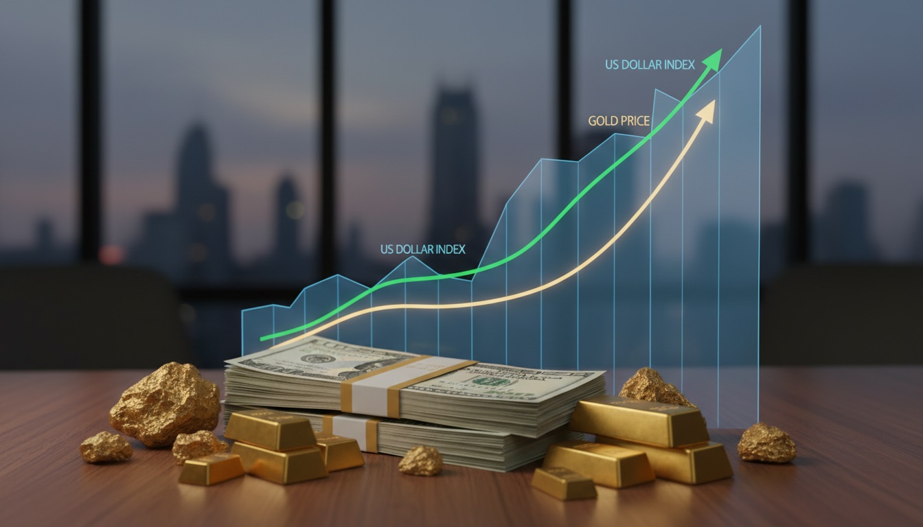 Both gold and the US Dollar Index are rising simultaneously.
